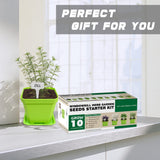 Meekear 10 Herb Seeds Garden Starter Grow Kit with Green Pots, Markers, Soil Discs, Watering, Herb Clipper, Complete Indoor Potted Plant Growing Set for Kitchen DIY