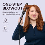 Wavytalk Thermal Brush, 1 1/2 inch Heated Round Brush with Detachable Head, Velvet Pouch and Dual Voltage for Travel, Easy to Create Blowout Look, Rose Gold