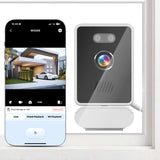 5MP 2K Window Camera,2.4GHz & WiFi Indoor Cameras for Home Security with Mounting Sticker Al Color Night Vision,Person & Motion Detection, (White)