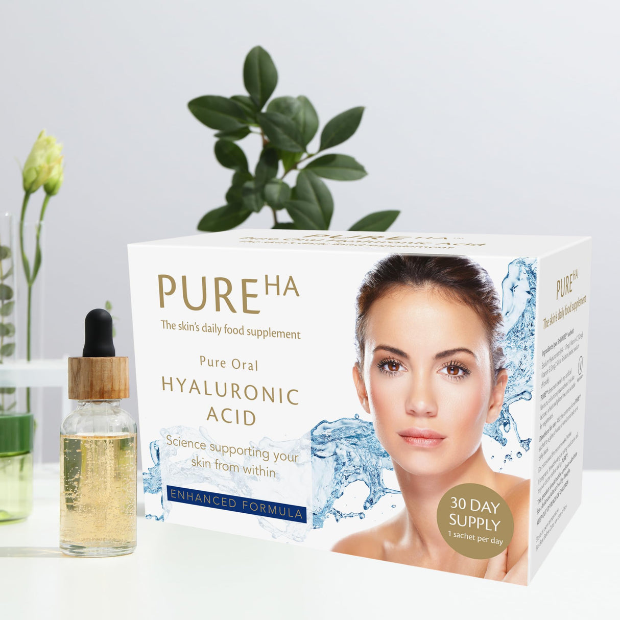 PureHA Liquid Hyaluronic Acid Skincare + Vitamin C – Nourish, Protect, Rejuvenate - Radiant Skin from Within Skincare Supplement + Joint Care 30-Days