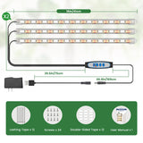 Kullsinss Grow Lights for Indoor Plants Full Spectrum, LED Grow Light Strips with 6/12/16H Timer, 3 Spectrum Modes, 5 Brightness Levels, 180 LEDs Sunlike Plant Lights for Indoor Growing (2 Pack)