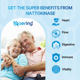 Liposomal Nattokinase 12,000 FU Serrapeptase 360,000 SPU Enzyme Supplement - Enriched with Synergistic Enzymes and Nutrient Blend & Inulin for Circulatory, Gut, Digestion 60 Capsules (1 Bottle)