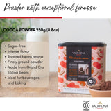 Valrhona Dutch Processed French Cocoa Powder. Chef’s Choice Cocoa Powder. Warm, Red Color, Pure, Dark, Intense Flavor. Poudre de Cacao. Great for Desserts and Hot Chocolate. Kosher. 250g (Pack of 1)