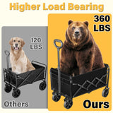 Collapsible Wagons Carts Foldable, 360Lbs Foldable Wagon with Wheels
