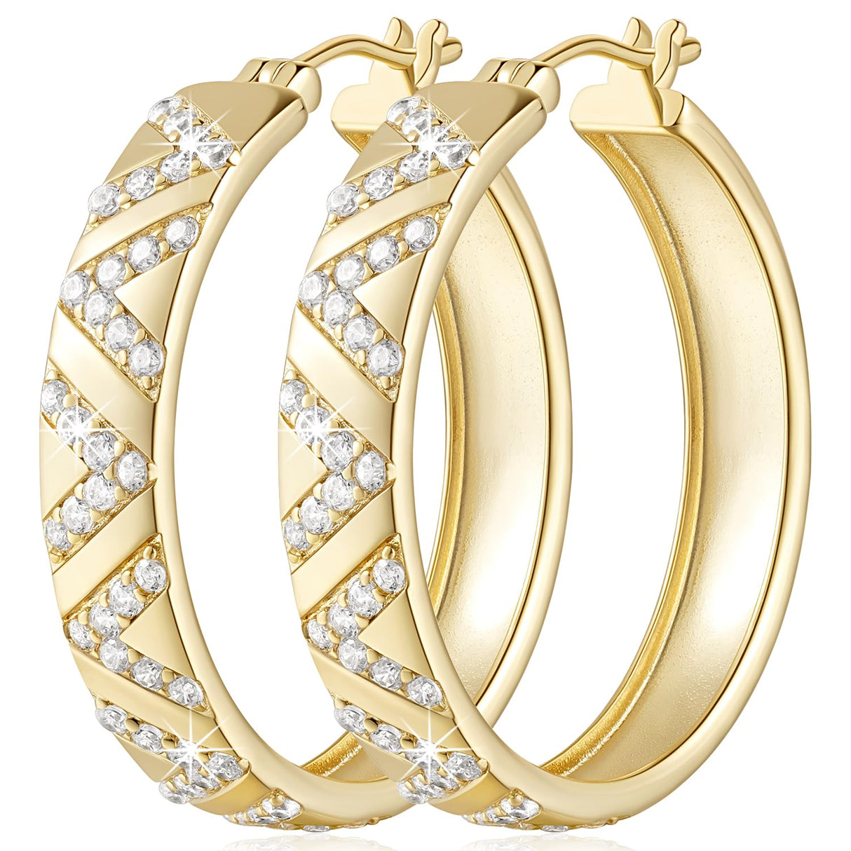 SANDRA REDD 14K Gold Hoop Earrings for Women 14K Gold Earrings for Women