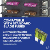 Blue Sea Systems ST Blade Fuse Block 6 Way Circuits with Negative Bus and Cover, 100 Amps, 5025