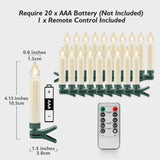 Rhytsing Set of 20 Clip On Candles for Christmas Tree with Remote, Battery Operated LED Candle Lights with Timer, Wax Dripping Design, Indoor and Outdoor use