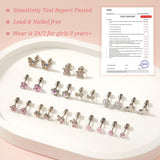 LOFITOR Hypoallergenic Screw Back Earrings for Little Girls Kids Women Cute