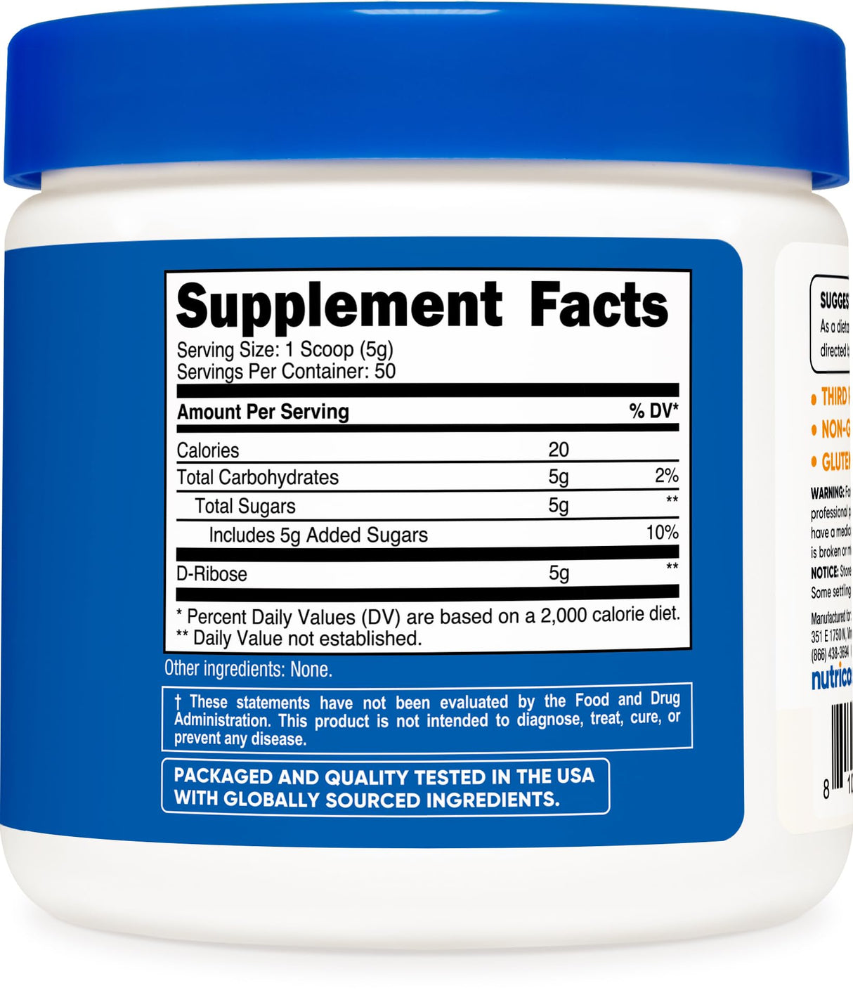 Nutricost D-Ribose Powder (250 Grams)