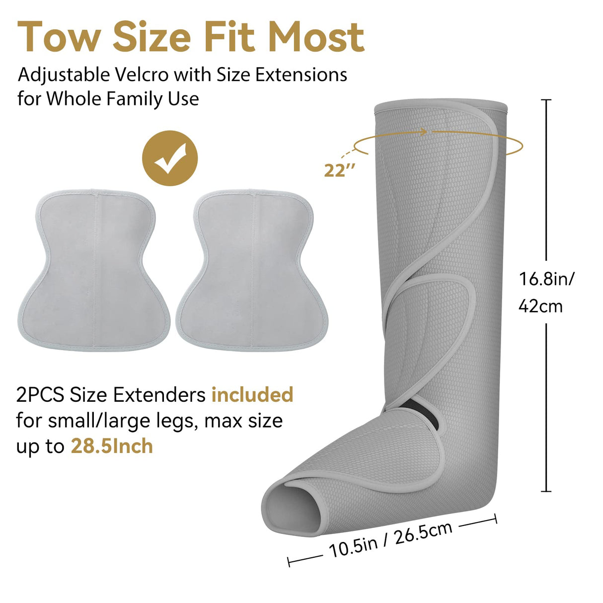 FIT KING Air Compression Leg Massager for Circulation to Relieve Pain, Swelling, Edema, RLS, Ideal Gift for Mom Wife (Extensions Included) - FSA HSA Eligible