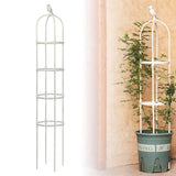 6ft Garden Obelisk Trellis for Climbing Plants-Rustproof Metal Pipe with Heavy Duty Plastic Coated, Garden Outdoor Indoor Potted Plant Support for Clematis Vine Jasmine Support （White）