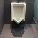 Hygomat Disposable Urinal Mats, Odor Eliminating, Time Monitor, Non-Slip Adhesive, Charcoal, Case of 6, Made in The USA