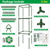 6 Pack 49" Square Tomato Cages, Heavy Duty Steel Tomato Trellis Kit