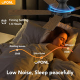 OPONL 52 Inch Black Ceiling Fan with Light, Remote Control, Low Profile, Noiseless, Reversible, Dimmable, Timeable, Metal Housing, Flush Mount Ceiling Fans with Lights for Bedroom, Indoor/Outdoor Use