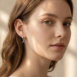 SLUYNZ 925 Sterling Silver X Hoop Earrings for Women Teen Girls Minimalist Hoop Earrings Huggie (A-Sterling Silver)