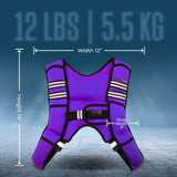 Weighted Vest 6lb, 10lb, 12lb, 25lb, 35lb, 45lb, 60lb Removable Iron Weights for Men and Women Workout for Calisthenics and Fitness Sport Training (Purple, 12 LB)