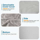 Sasttie Wedge Pillow, 12 Inch Memory Foam Bed Wedge Pillow for Sleeping, Acid Reflux, Back Pain, Post Surgery, and Snoring, Designed with Washable Cover, Solid Warm Gray