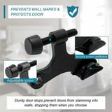 48Pack Hinge Pin Black Door Stopper, Adjustable Heavy Duty Hinge Pin Door Stop with Black Rubber Bumper Tips