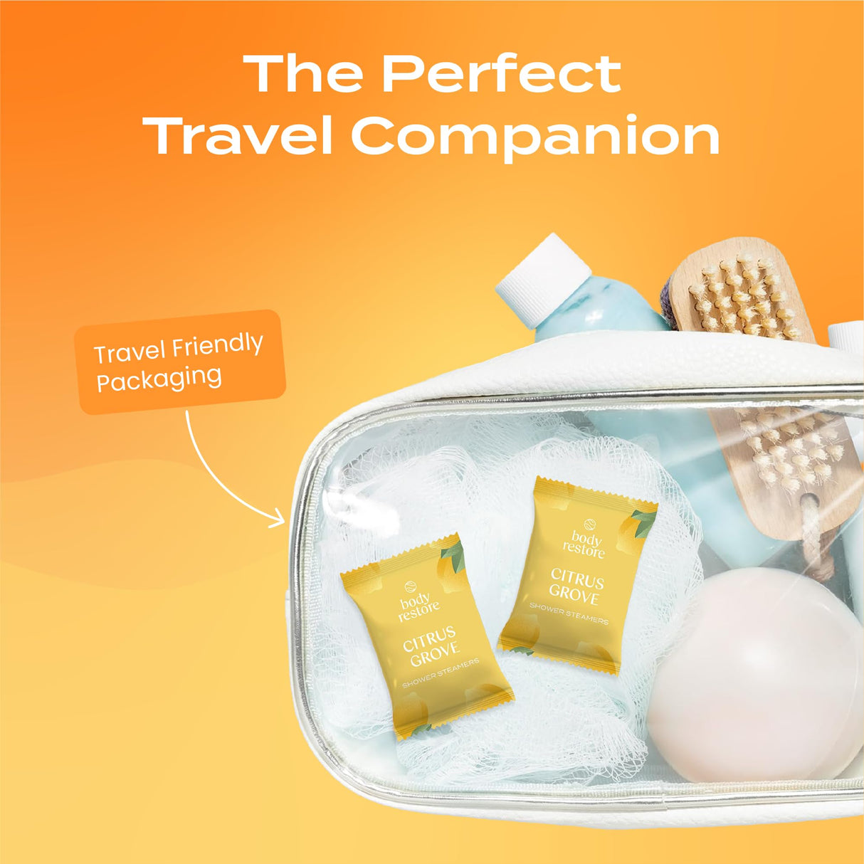 Body Restore Shower Steamers Aromatherapy 15 Pack - Christmas Stocking Stuffers for Men, Birthday Gifts for Women, White Elephant, Relaxation, Self Care - Citrus