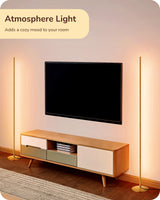 EDISHINE LED Corner Floor Lamp, Modern Slim Dimmable Light, Adjustable Height, 57.5" Minimalist Tall Lamp for Living Room, Bedroom, Office, 3000K Warm White Light (Gold)