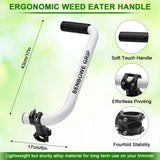 𝐔𝐩𝐠𝐫𝐚𝐝𝐞𝐝 Weed Eater Handle, Ergonomic String Trimmer Grip Extension Back Saver,with Adjustable Shoulder Strap, Universal Weedeater Handle for Lawn Care, Landscaping, Grass,Trimming (White)