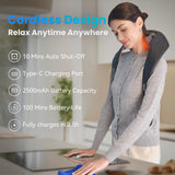 COMFIER Cordless Neck Shoulder Massager with Heat, Shiatsu Neck Back Massage for Pain Deep Tissue, 4D Kneading, Gifts for Him/Her