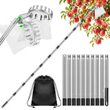 Dreamtop Fruit Picker Pole with Rotatable Basket Telescoping - 13 FT Adjustable Pole with Soft Bag, Lightweight Stainless Steel Fruit Picking Tool for Cherry, Apple, Mango, Orange, Avocado Tree Picker