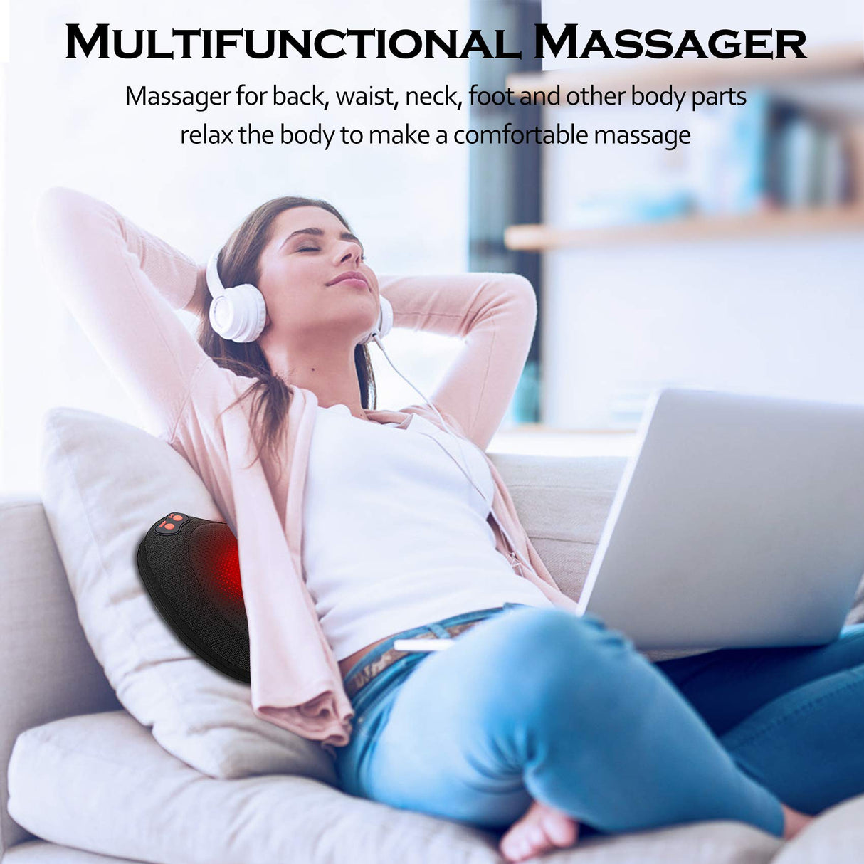 Papillon Back Massager,Shiatsu Neck Massager for Pain Relief,Electric Shoulder Foot Massage Pillow with Heat,Gifts for Mothers Day,Christmas Gifts for Women/Men,Deep Tissue Kneading for Waist,Legs