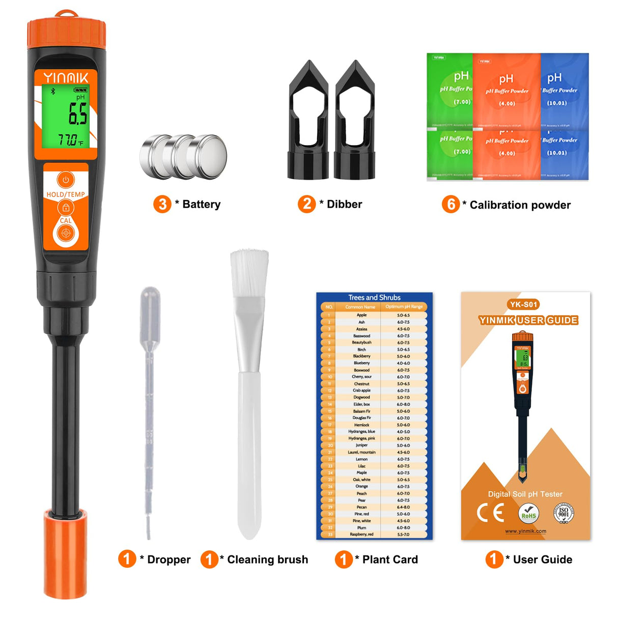 Digital pH Meter for Soil, YINMIK Soil pH Tester for Potted Plants