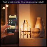 Philips Hue Smart LED A19 Bulb 2-Pack, White Ambiance, E26 Base, 9.5W, Full Spectrum Light 1000K-20000K, 1100 Lumens, Dimmable LED Bulbs, Works with Alexa, Google, and Apple Home