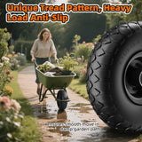RONPOW 4.10/3.50-4 Flat Free Tire, 10 Inch Solid Tires, 500Lb Heavy Duty Replacement Wheel with 5/8" Bearings, Compatible with gorilla Cart, Garden Carts, Dump Wagons, Dolly & Hand Trucks, 2Pack Black