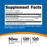 Nutricost Sulforaphane Glucosinolate (SGS) (120 Capsules) - 50 mg Broccoli Seed Extract Per Serving