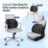 ZIKEE Lumbar Support Pillow for Office Chair and Car Seat with Aribag Design, Adjustable Back Support Lumbar Pillow with Memory Foam for Lower Back Pain Relief & Improved Posture, Dual-Strap Design