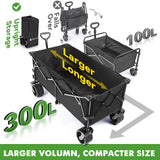 Hikenture Extended Collapsible Wagon, Beach Wagon with Big Wheels for Sand