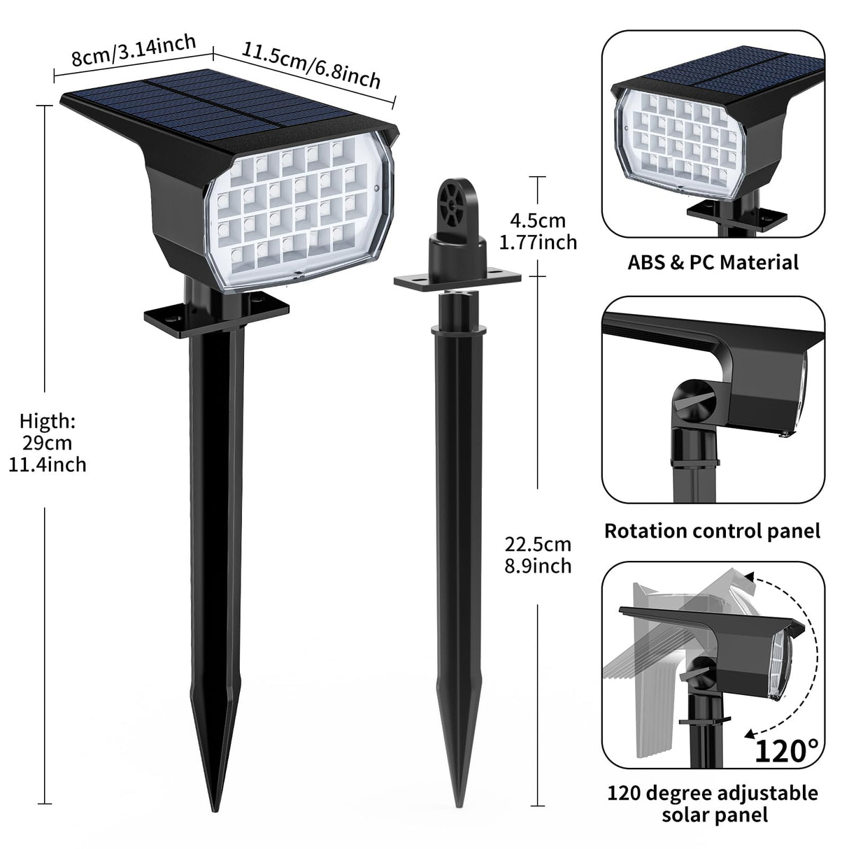 WENATY Solar Spot Lights Outdoor Color Changing, [7 Mode/12 Pack] Christmas Landscape Spotlights, Solar Light Outdoor Waterproof, Led Powered Flood Light for Outside Pathway Yard Garden Tree Halloween