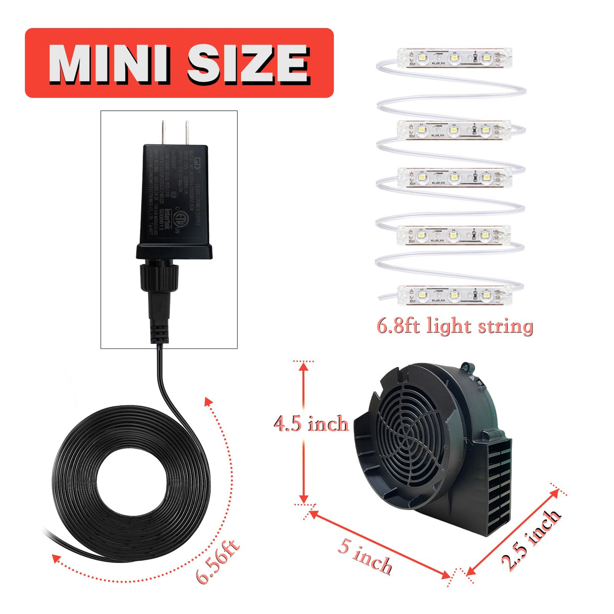 DONGERMAER Replacement 1.5A Air Blower for Halloween Inflatables, 2A Adapter for Christmas Yard Blow Up Outdoor Inflatable Holiday Easter Yard Decor Fan Blower Adapter