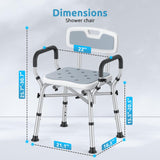 Shower Chair for Inside Shower, BRITULIF 550 lbs Heavy Duty Shower Chair for Elderly and Disabled, Shower Seat FSA/HSA Eligible, 6 Height Adjustable, Ideal for Adult and Senior Bathroom Needs