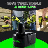 Cheerlark Upgrade 2 Pack 8.0Ah High Capacity Replacement for Ryobi 18V Battery P108 P104 P105 P102 P103 P122 P109 Li-ION Compatible with Ryobi 18V ONE+ System Cordless Power Tools and Charger