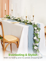 InnoGear Artificial Flowers, 50 Pcs Ivory White Foam Fake Roses Bulk with Stems for Decoration DIY Wedding Bouquets Centerpieces Bridal Shower Party Christmas Tree