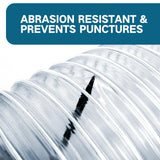 Qucship PVC Dust Collection Hose 4" x 10', Puncture-Resistant, Flexible Clear PVC Fume Hose with Carbon Steel Wire Coil for Dust Collection Systems