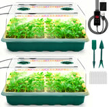 Ryscam Seed Starter Tray with Grow Light, 96-Cell Seed Starter Kit, Seedling Starter Trays with Humidity Domes, Automatic Timer, Adjustable Light Indoor Gardening Plant Germination Trays