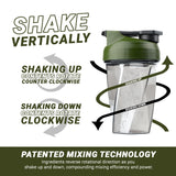 HELIMIX 1.5 Vortex Blender Shaker Bottle Holds Upto 20oz | No Blending Ball or Whisk | USA Made | Portable Pre Workout Whey Protein Drink Shaker Cup | Mixes Cocktails Smoothies Shakes | Top Rack Safe