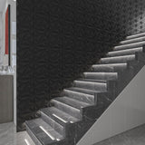 Art3dwallpanels 33 Pack 3D Wall Panel Diamond for Interior Wall Décor, PVC Flower Textured Wall Panels for Living Room Lobby Bedroom Hotel Office, Black, 12''x12'' Cover 32.Sq.Ft.