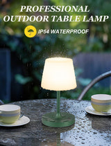Kakanuo Green Cordless Shower Lamp Waterproof, Rechargeable Cordless Lamp with 4000mAh Battery, Touch Dimmable Table Lamp for Outdoor, Kitchen, Bathroom, Camping, Patio, IP54