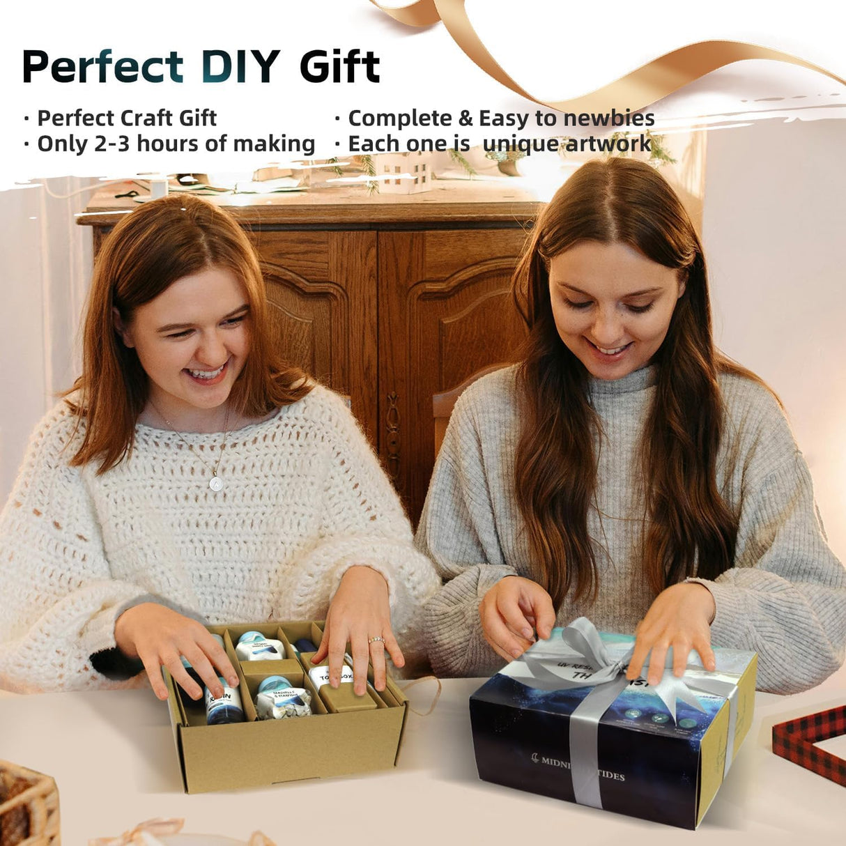 iland Crafts for Adults Women Creative Teen Crafts for Girls Ages 15-18 Great Ocean Resin Art Kit UV Resin Art Projects of DIY Artist Crafting Gifts Unique Gifts for Women on Christmas Romantic