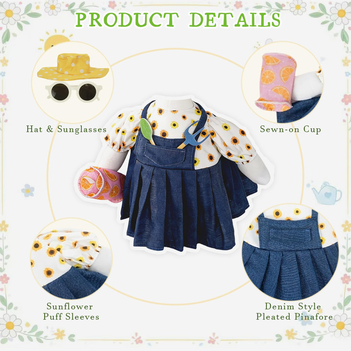 RUXRQPJ Gardener Summer Porch Goose Outfits for 23 Inch Porch Goose