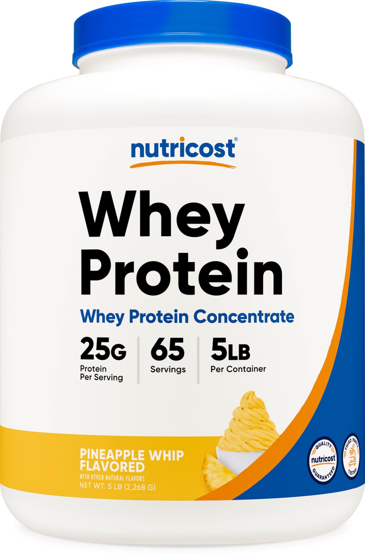 Nutricost Whey Protein Powder Pineapple (5 LBS) - Gluten-Free, GMO-Free, from Whey Protein Concentrate