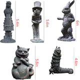 lycss 5 Pack Resin Whimsical Fairy Garden Statue Set