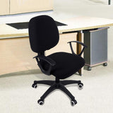 Smiry Stretch Jacquard Office Computer Chair Covers, Removable Washable Universal Desk Rotating Chair Slipcovers Protector, Seat + Backrest Cover, Black