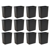 United Solutions 7 Gallon / 28 Quart Efficient Trash Wastebasket, Fits Under Desk, Small, Narrow Spaces in Commercial, Kitchen, Home Office, Dorm, Easy to Clean, Black (Pack of 12)